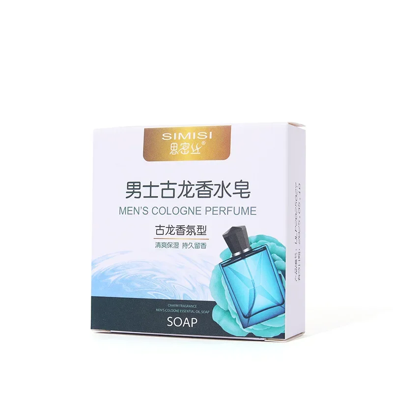 Men Cologne Perfume Soap Bar Deep Cleaning Brightening Moisturizing Face Bath Soap Long Lasting Fragrant Essential Oil Soap