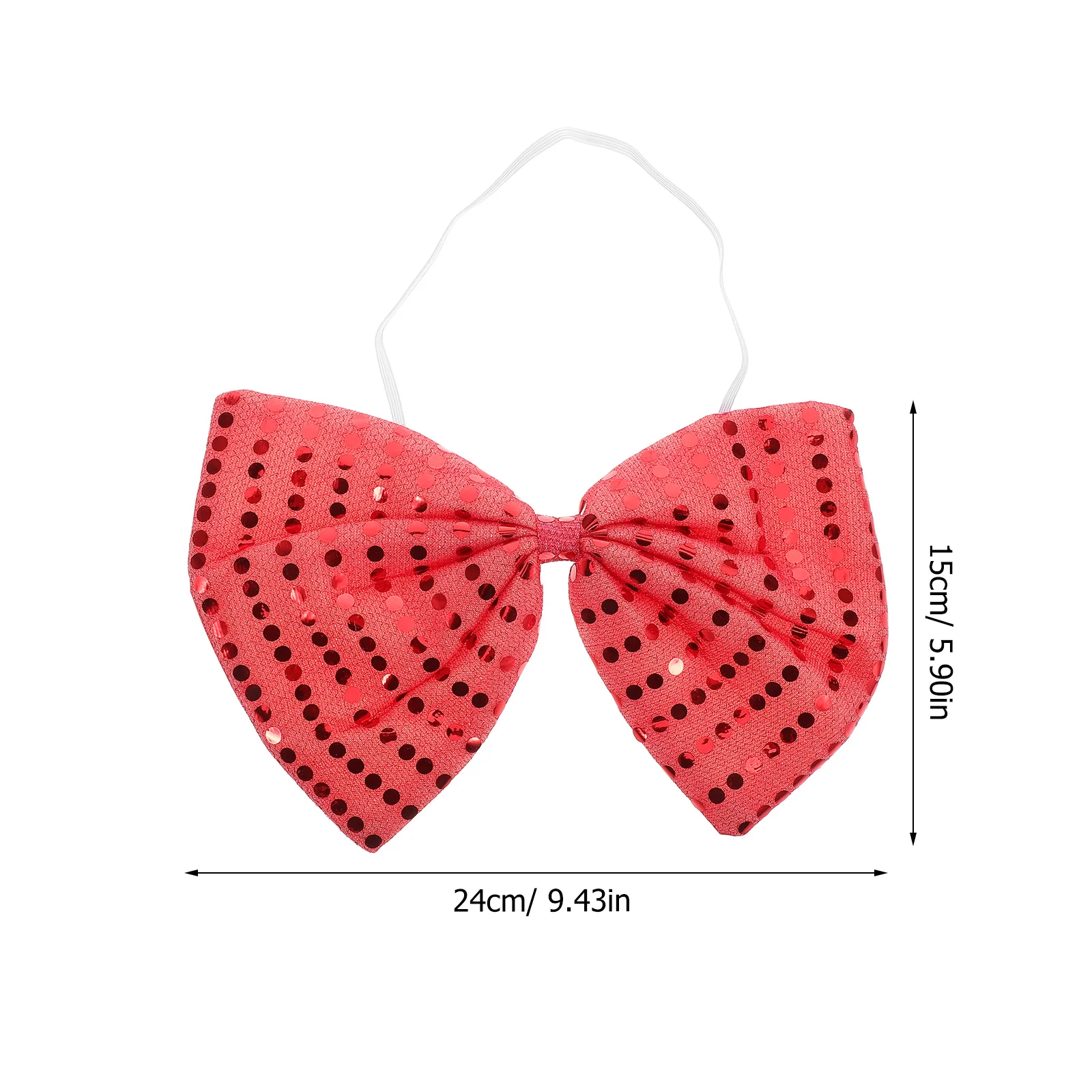 Grand nœud papillon à paillettes rouges, accessoire scintillant pour mascarade de carnaval, pour spectacle de vacances, fête, scène, nœuds à paillettes