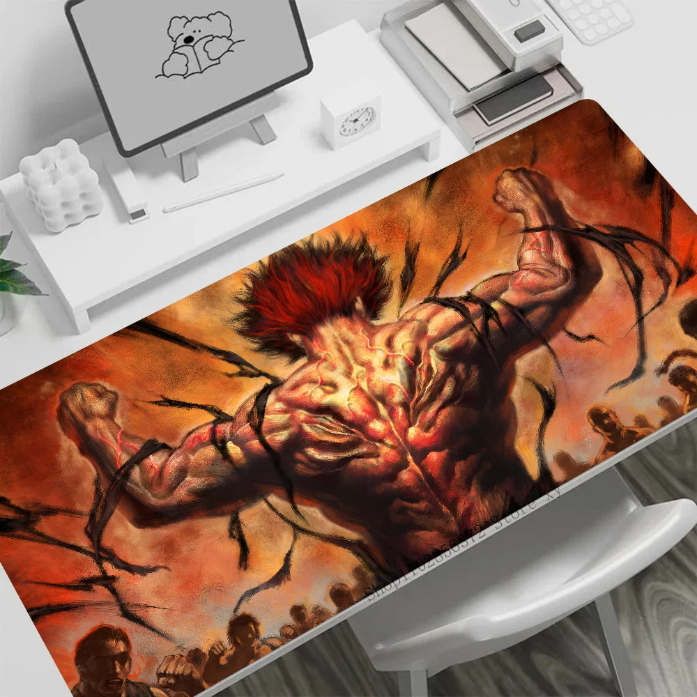 Anime B-Baki The Grappler Yujiro Hanma Mousepad Large Gaming Mouse Pad LockEdge Thickened Computer Keyboard Table Desk Mat