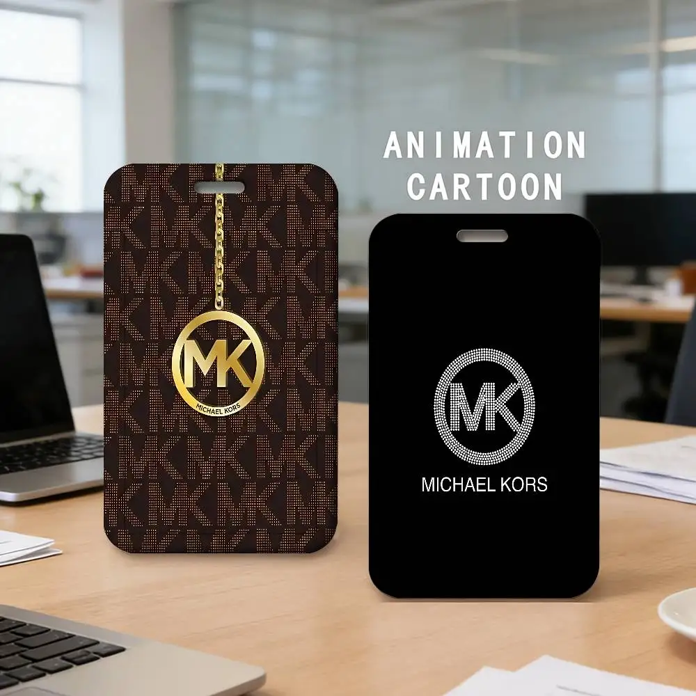 Fashion Logo M-MichaelS K-Kors 1Pcs Work Name Card Holders Business Work Card ID Badge Lanyard Holder Men Women ID Business Case