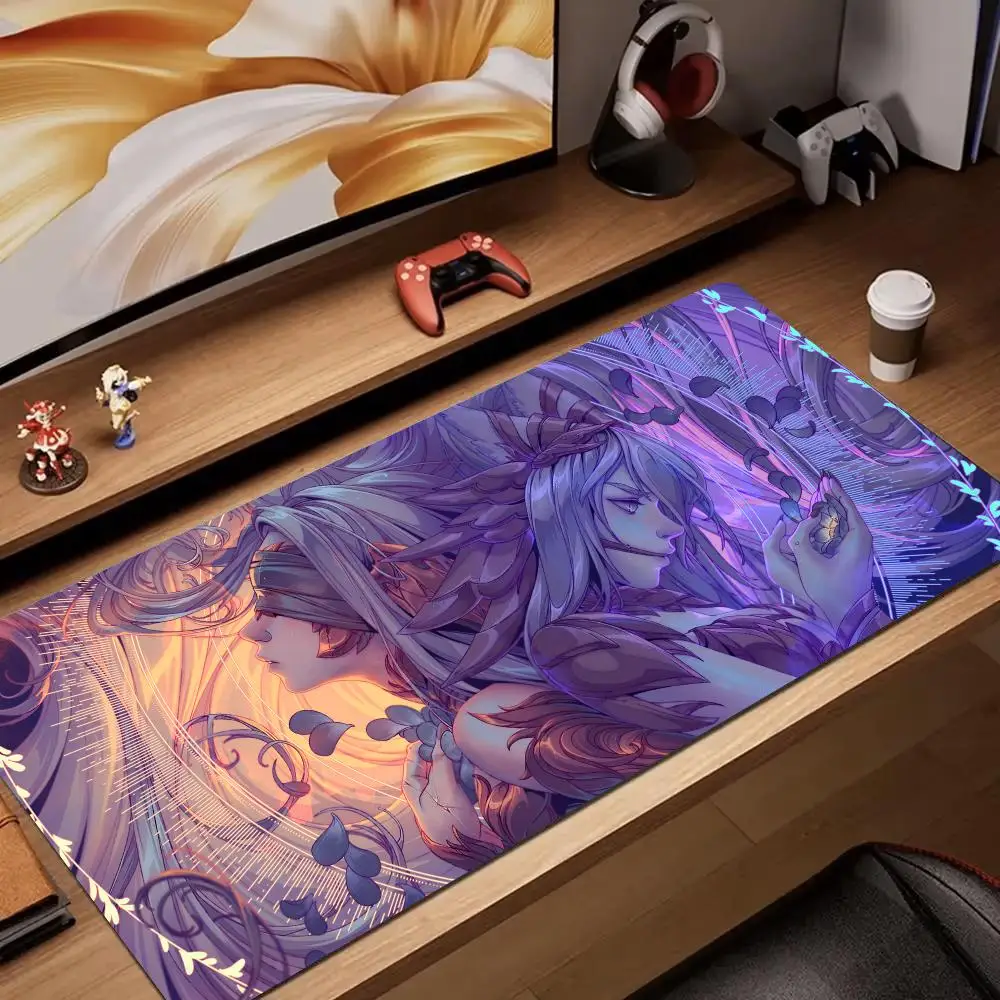

Fantasy anime illustration design Mouse Pad rubber anti-slip Desk Mat gamer pc accessories Gaming mat keypad expansion mousepad
