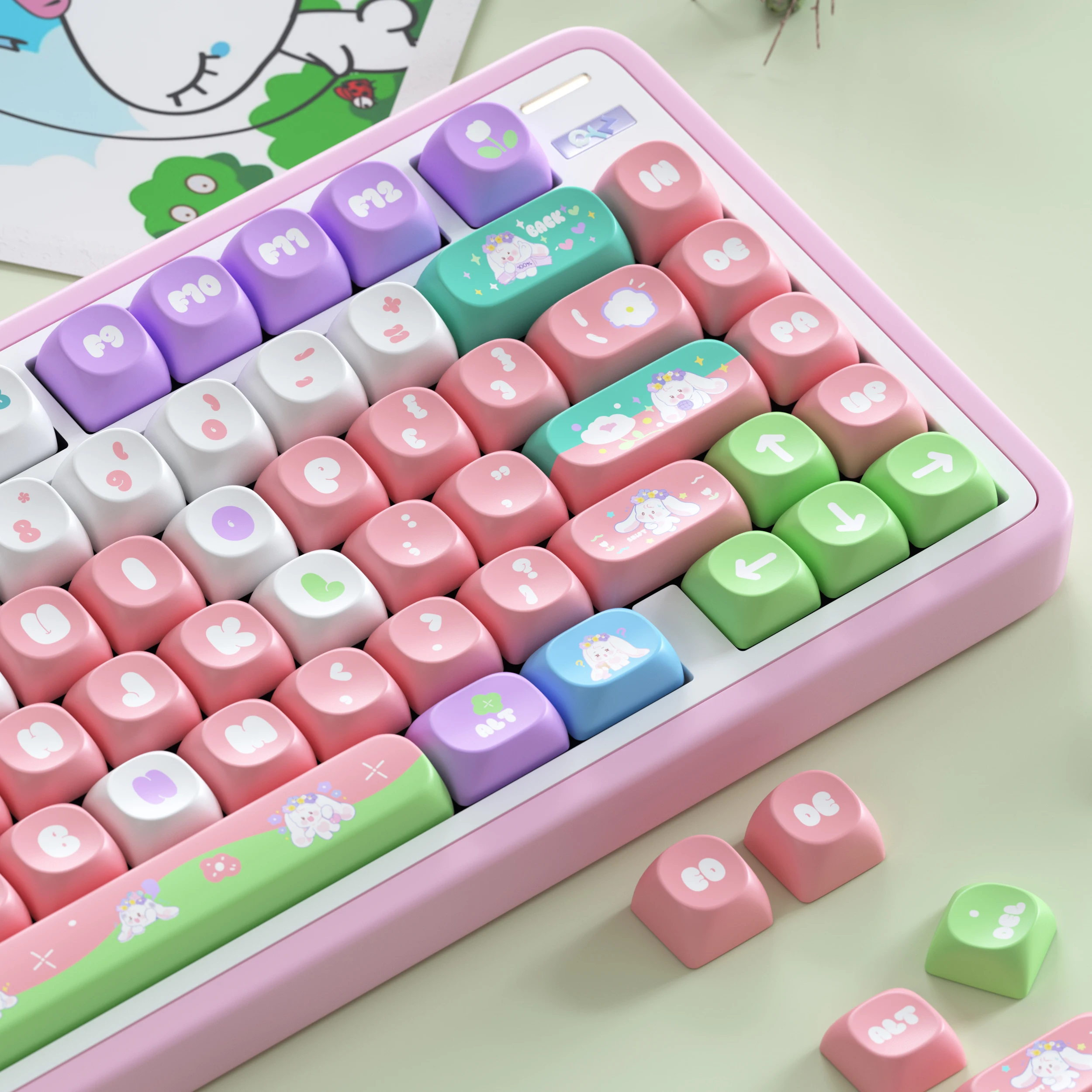 

Bunny Cute keycaps 136 keys SOA profile pbt keys For MX Switches Mechanical Keyboard