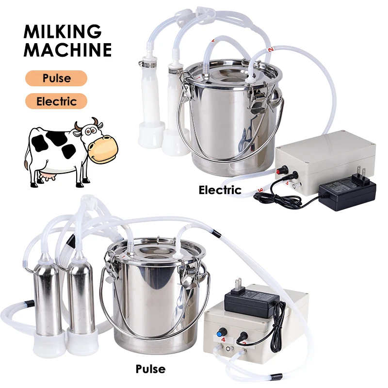 3L Electric Cow Goat Milking Machine Pulsating Electric Milking Machine Vacuum Pump Milker  Cows Goats Farm Tools