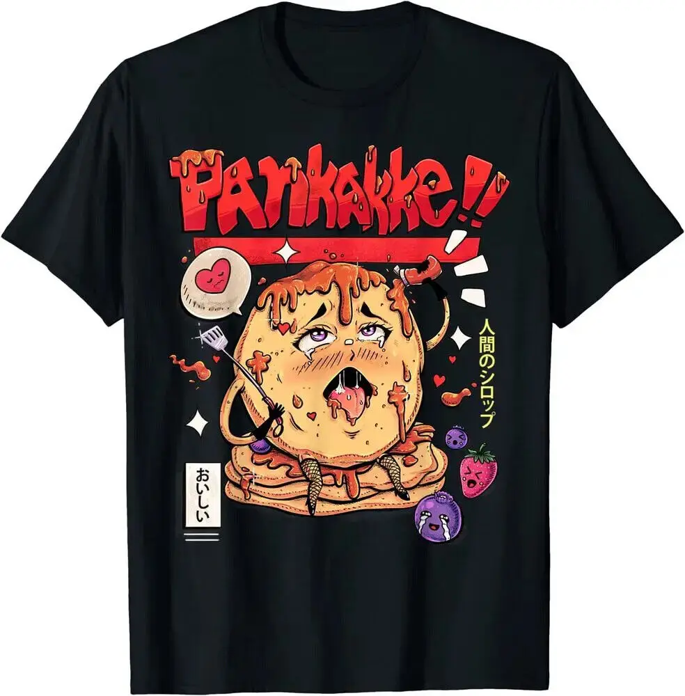 Pankakke Kawaii Pancake Funny Japanese Naughty Foodie Pun Tee ShirtAnime Pattern Clothing Y2K Summer