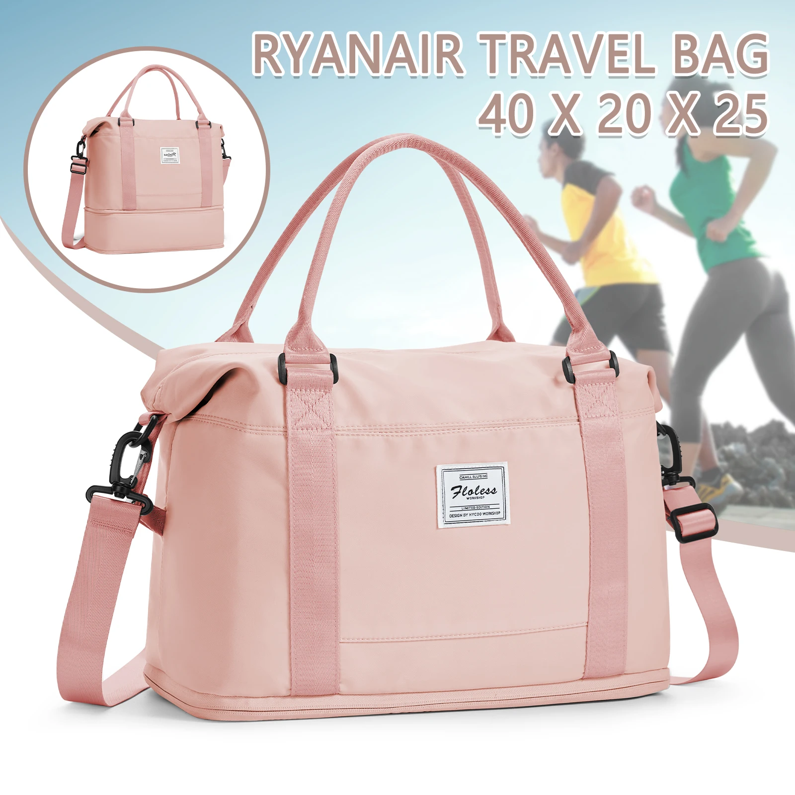 Torba podróżna Ryanair 40x20x25 torba kabinowa, torebka torba sportowa, przenośna torba weekendowa dla mężczyzn kobiety rozkładana torba szpitalna Fitness