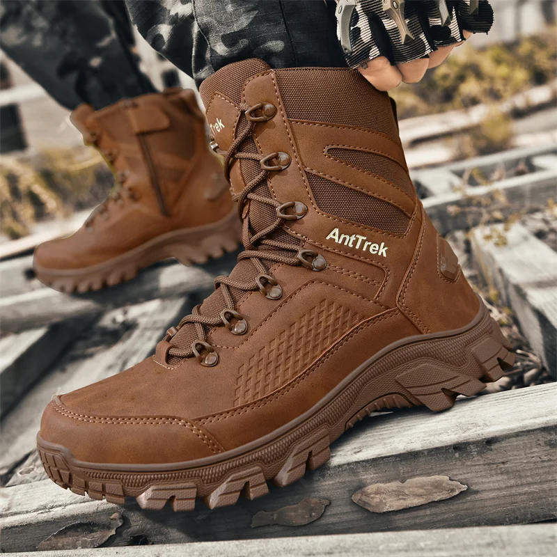 High-Top Boots New Male Boots Outdoor Hiking Boots Tactical Boots Men Boots Special Force Desert Ankle Shoes Men Tactical Boots
