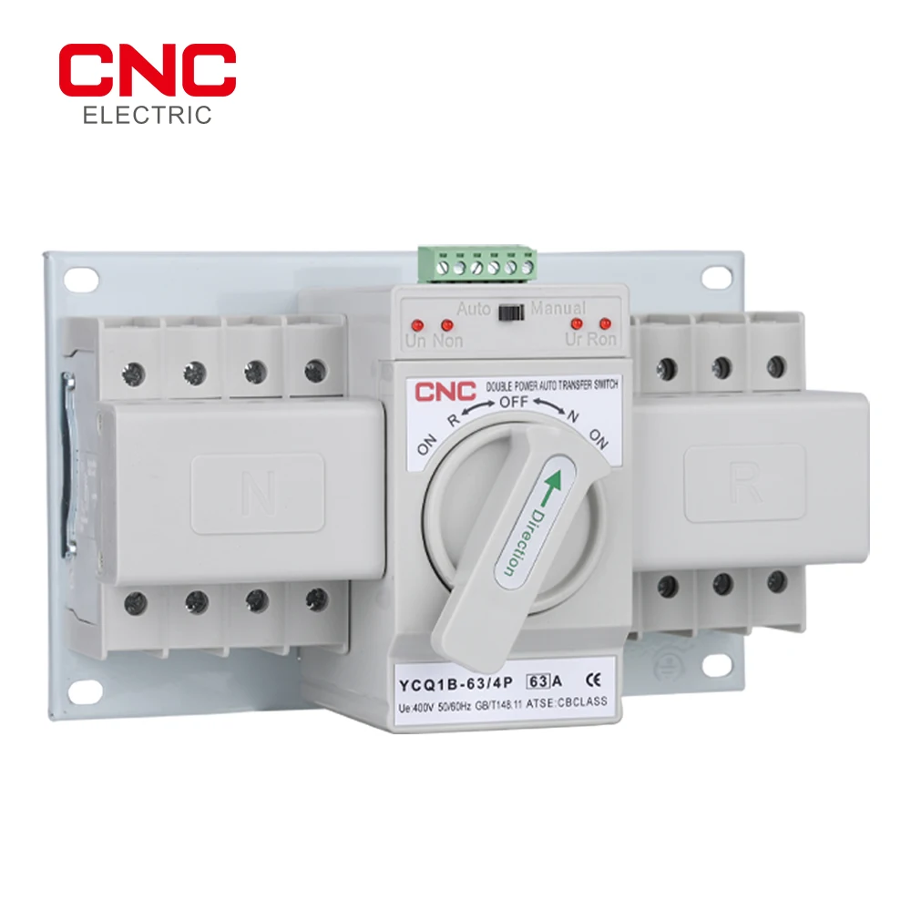 CNC Dual Power Automatic Transfer Switch AC230V 4P 63A 50/60Hz MCB  Auto/Manual Switching Circuit Breakers