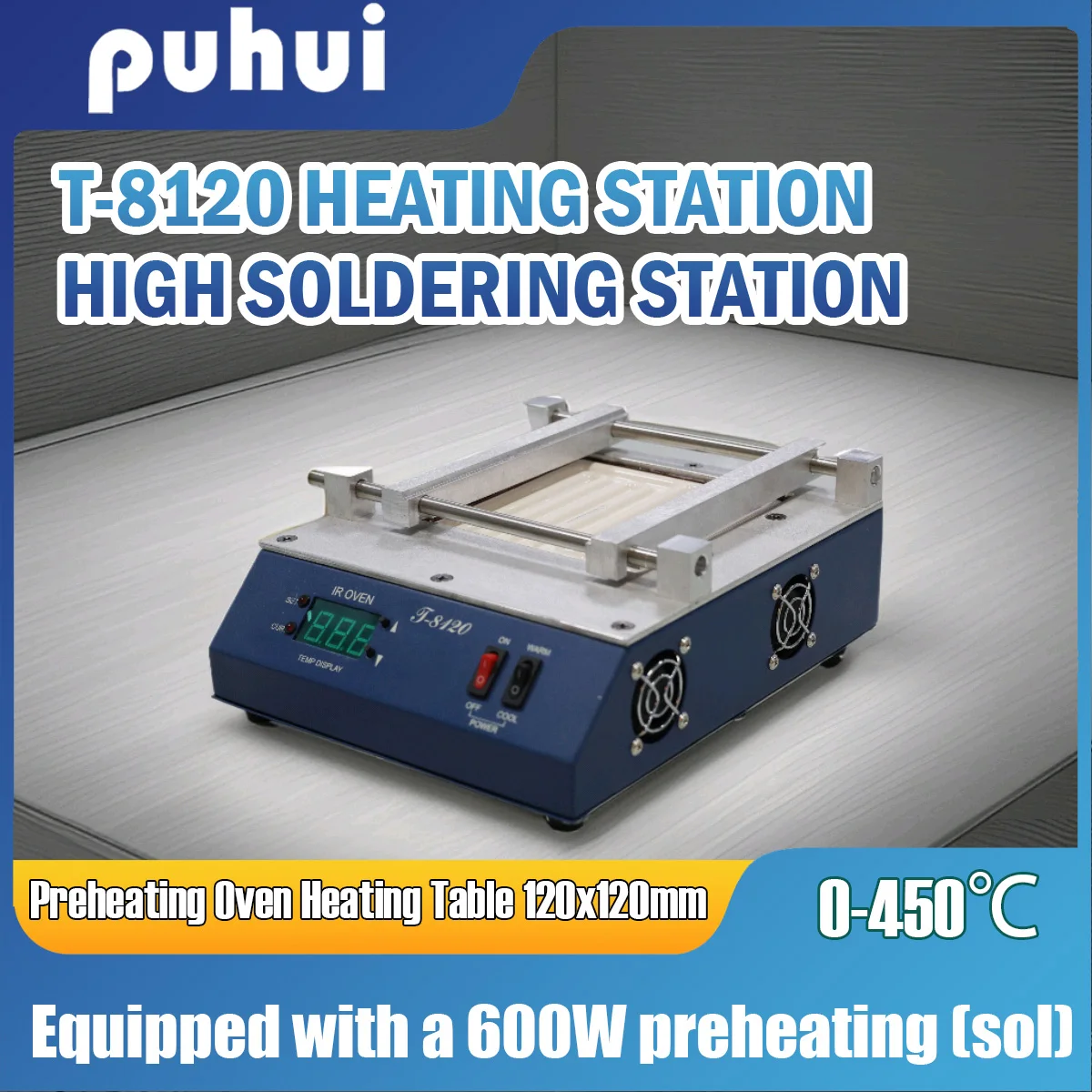 PUHUI T-8120 Preheating Oven T8120 Preheating Plate Infrared BGA Rework Station IRDA Weldering Station Kit Soldering Station