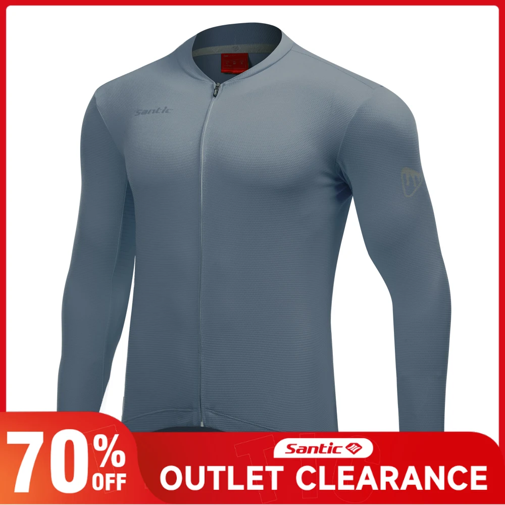 

Santic Men's Cycling Jersey Long Sleeve Spring Summer Quick Dry Biker Shirt Breathable Reflective Outdoor Sport Bicycle Clothing