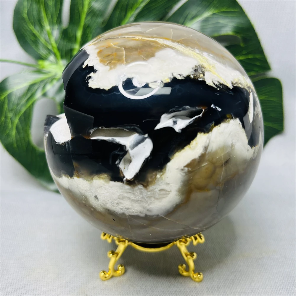 Natural Gemstone Cream Agate Balls Geode Crystals Hand-polished Home Room Decoration Witchcraft altar Prayer Spiritual Healing