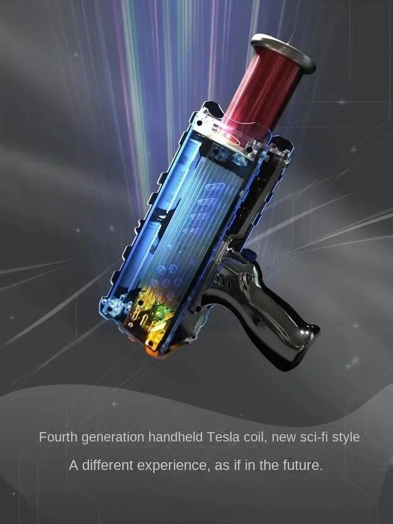 Tesla Coil Gun 4th Generation Plus Enhanced Adjustable Arc Handheld Magnetic Energy High Voltage Generator Artificial Lightning image 5