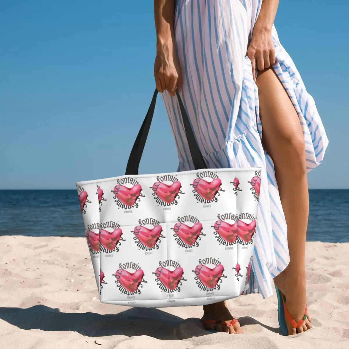 

Fontaines DC Romance Beach Tote Bag Sport Gym Yoga Duffle Large Tote Bag Women Travel Bag Fitness bag