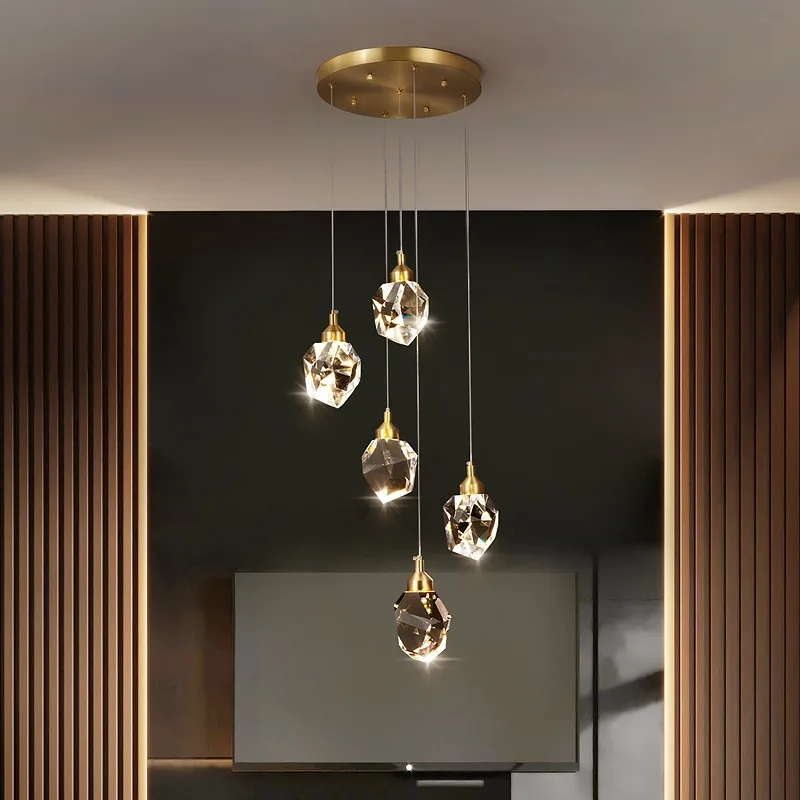 Nordic K9 Crystal Pendant Lights Modern Simple Living Room Bedroom Dining Room Led Chandeliers Home Indoor Decor Lighting Lamps