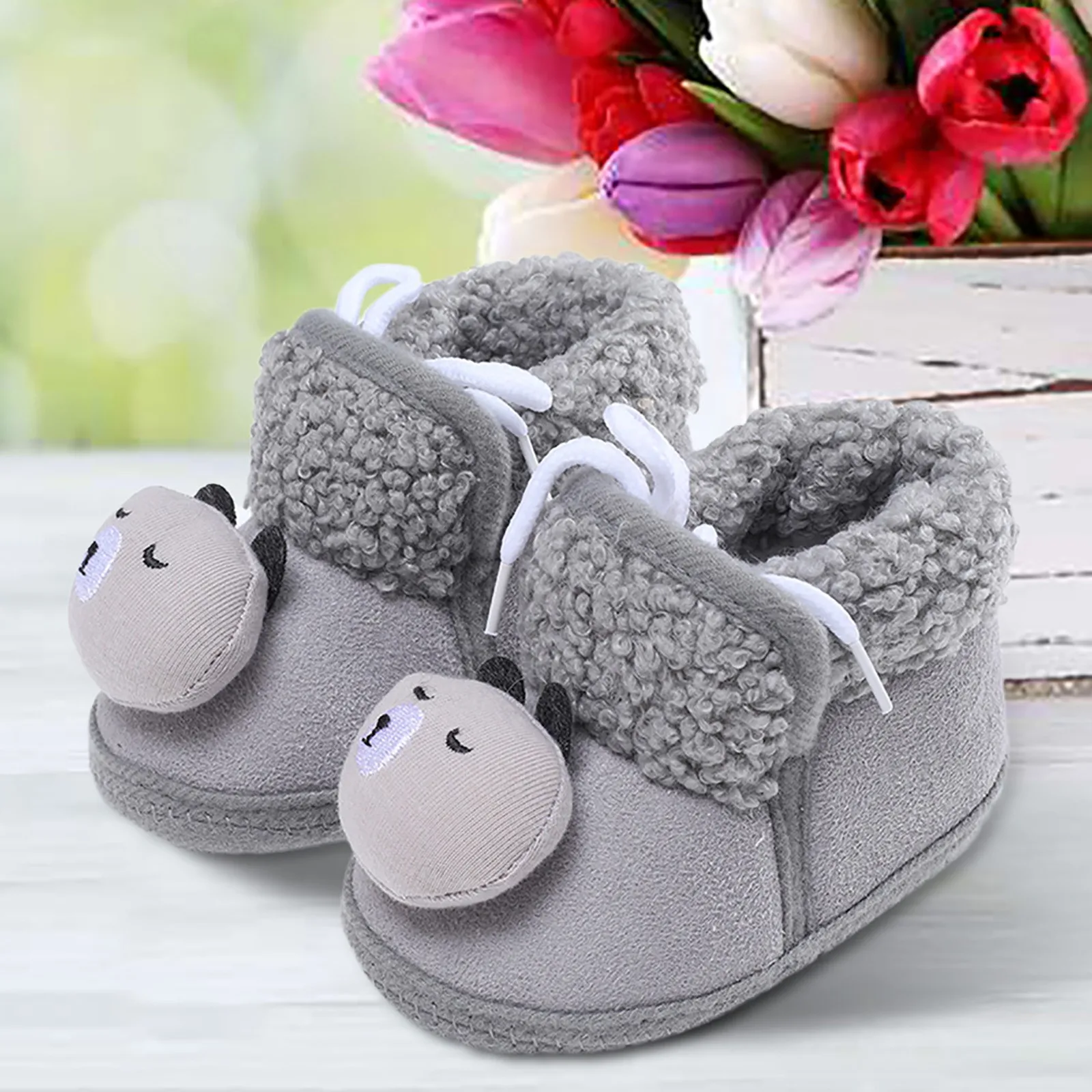 

First Walkers Soft Soled Infant Toddler Kids Girl Footwear Shoes Winter Sweet Newborn Baby Girls Princess Winter Snow Booties