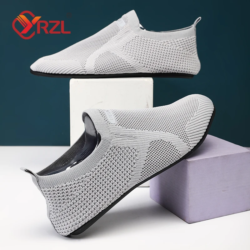 YRZL Men Mesh Loafers Driving Moccasins High Quality Flats Walking Shoes Breathable Non Slip Casual Loafers Summer Mens Shoes