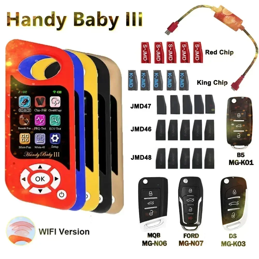 JMD Handy Baby III 3 Auto Key Tool With Free 96 Bit 48 Function Handy Baby III Wifi For JYGC4D/46/48/G/King Chip Red Chips