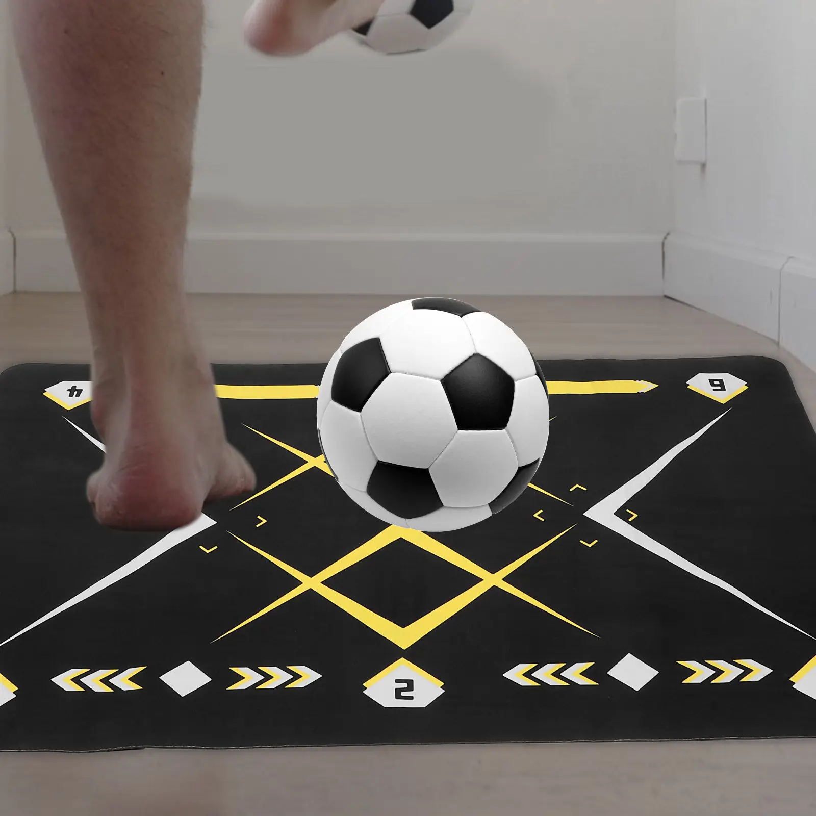Football Footstep Training Mat Silent Soundproof Anti Slip Soccer Carpet Nonskid Indoor Pad for Ball Step Control Training