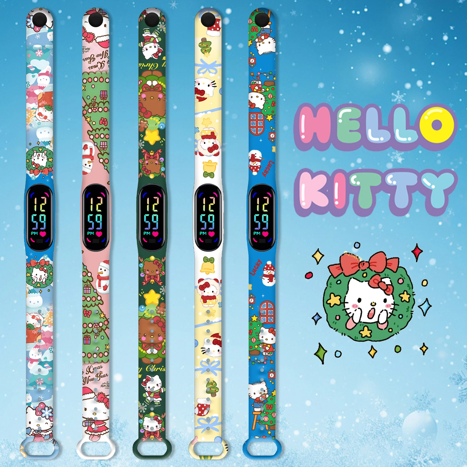 

Sanrio KT Cat Christmas watch strap for Xiaomi Mi Band 7 6 5 Wrist Strap Replaceable Bracelet for Mi Band Smartwatch accessories