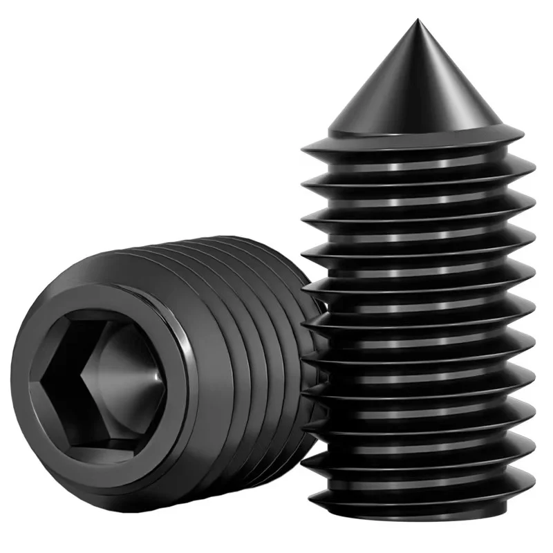 Din914 Level 12.9 Black Hexagon Socket Set Screws With Cone Point