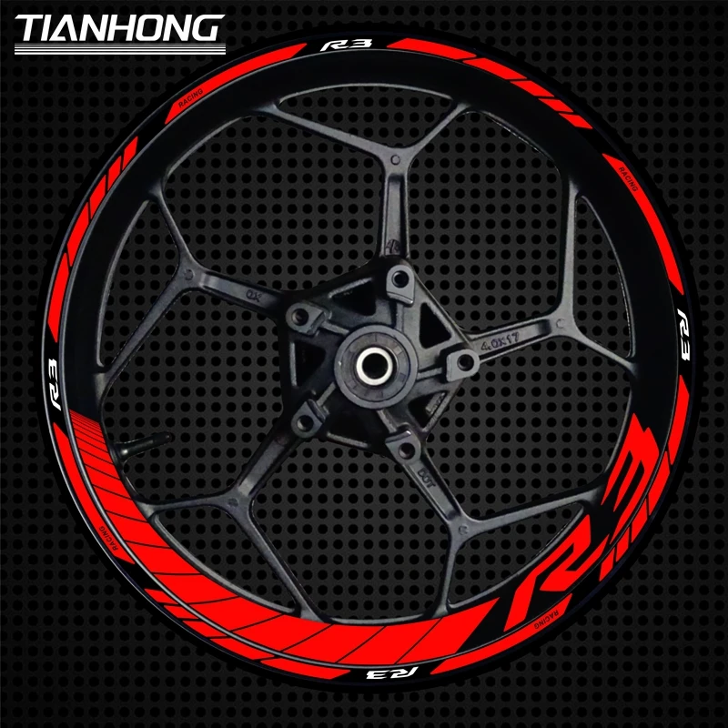 Autocollants de fleurs de pâte étanche, adaptés à la piste de course Yzfr3, jante de modification de moyeu de roue, coulée d'anneau en acier, 17 pouces