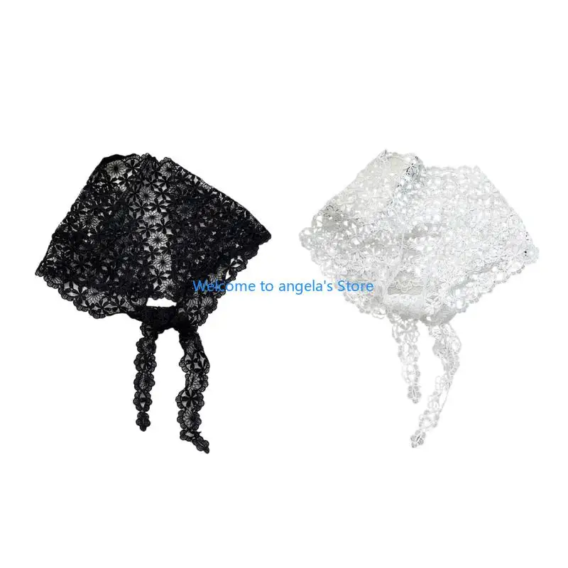 

X4yc Hollowout Flower Pattern Head Scarf Lady Elegant кружевная бандана многосетная шейная обертка