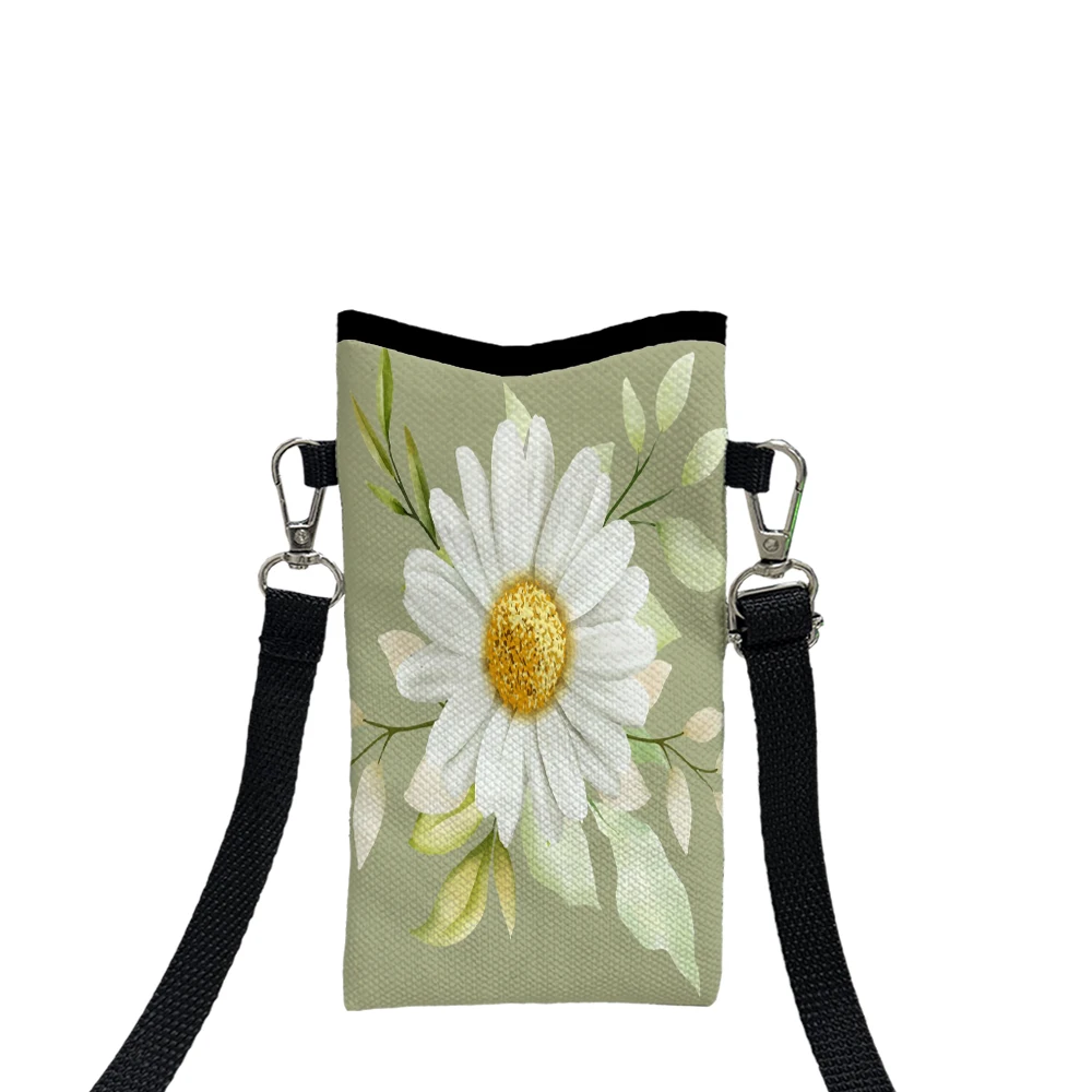 

Fresh Green Pattern Phone Bag Adjustable and Detachable Strap Designed Exclusively for Women Bag Convertible Shoulder Bag6.4
