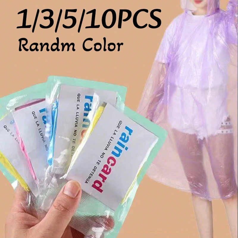 Chubasquero desechable de tamaño de tarjeta, impermeable, portátil, para viajes, actividades al aire libre, rafting, camping, 1-10 unidades