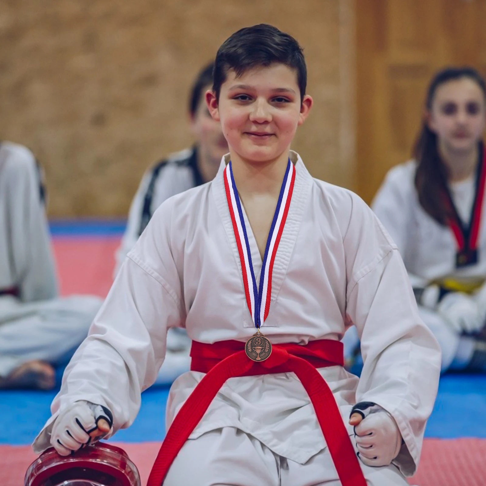 Médaille de médaille portable en alliage de zinc, noix de coco, sports de compétition, prix, 3 pièces