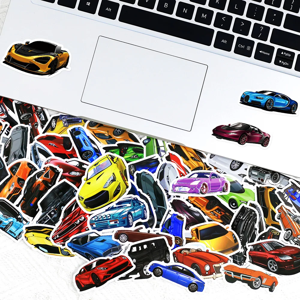 10/30/50/100pcs Supercar Stickers Cool Cartoon Retrofit Racing Car Decal DIY Motorcycle Travel Luggage JDM Sticker Pack for Kids