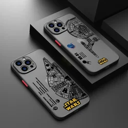 Luxury Hard Matte Phone Case For iPhone 15 14 13 12 11 Pro Max Mini X XR XS 7 8 6 Plus SE 2020 2022 Stars-Wars Cover Funda