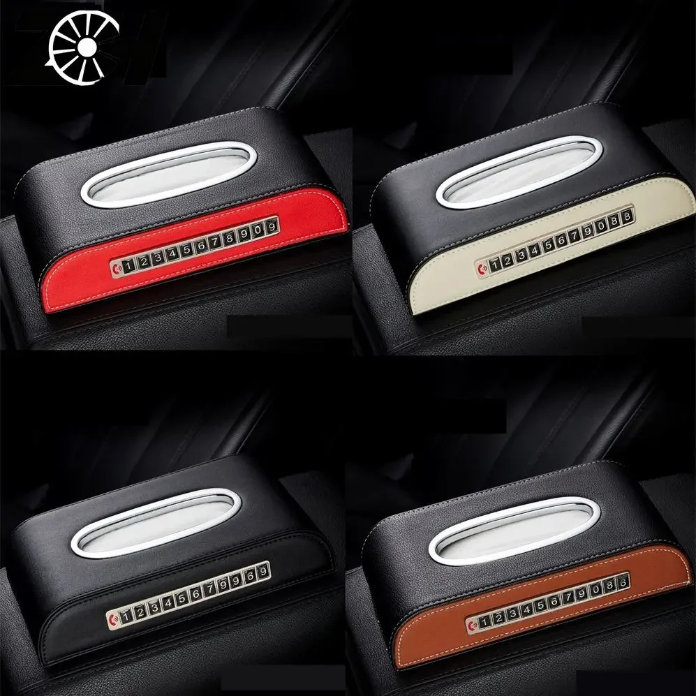 Universal Car Tissue Box Creative Leather Napkin Holder Box Back Seat Tissue Organizer Fit For Honda Toyota Nissan Mitsubishi