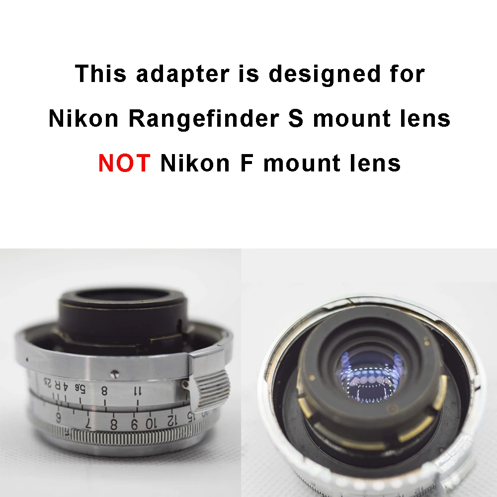 Nik S - FX Mount Adapter Ring for Nikon Rangefinder S mount (Not F mount) lens for Fujifilm X mount camera XA,XE,XT,XS,XH etc.