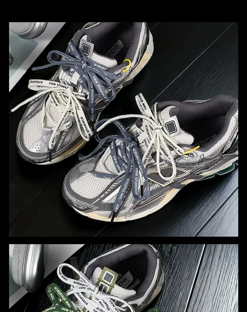 Modische, kontrastfarbene, flache Schnürsenkel mit Buchstabenmuster, schwarz-weiß, doppellagige Schnürsenkel, trendiges Schuhzubehör – Detail 10