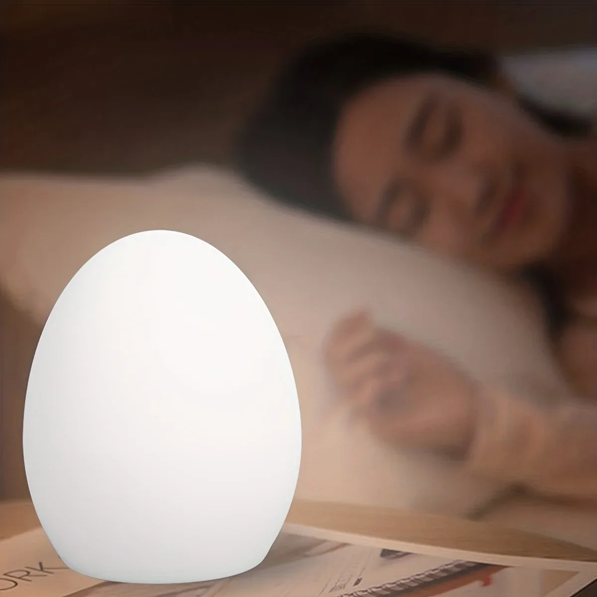 Silicone LED Night Light Mini LED Luminous Egg Lamp Children's Toy Light Sleeping Bedside Night Lights