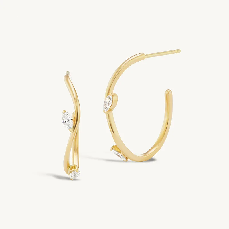 

Jenny&dave S925 Sterling Silver Zircon Irregular Luxury Earrings Jewelry Earrings Women's Earrings Ear Cuffs