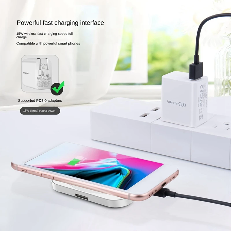 شاحن لاسلكي 3 في 1 شاحن لاسلكي محمول للهواتف الذكية وساعات أبل