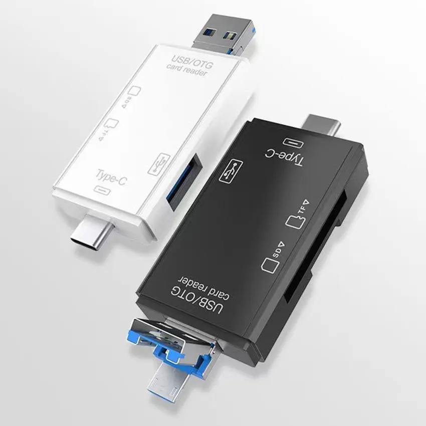 

Six-in-One OTG Type USB c Usb 2.0 Micro Usb Card Reader Multi-Function CardReader For Memory Card Sd Card Camera Card Reader