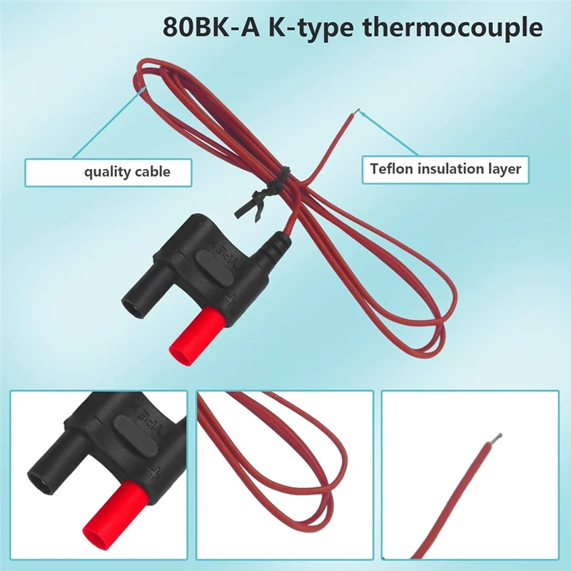 

ABAE-Зонд с шариками температуры 80BK-A, термопара типа K для моделей мультиметров F17B + F116C F87-V F28LL F179 F287 F289 F189