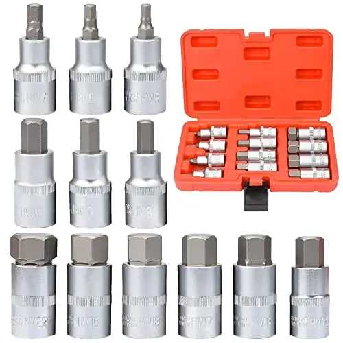 12pcs Allen Key Socket Set, HEX Bit Socket Set 1/2\