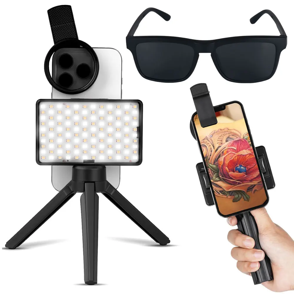 

Светодиодный светильник для фотосъемки с татуировкой, 52 мм Cpl, уменьшающий отражающий свет и поляризационные солнцезащитные очки для татуировки, аксессуары для работы с татуировкой