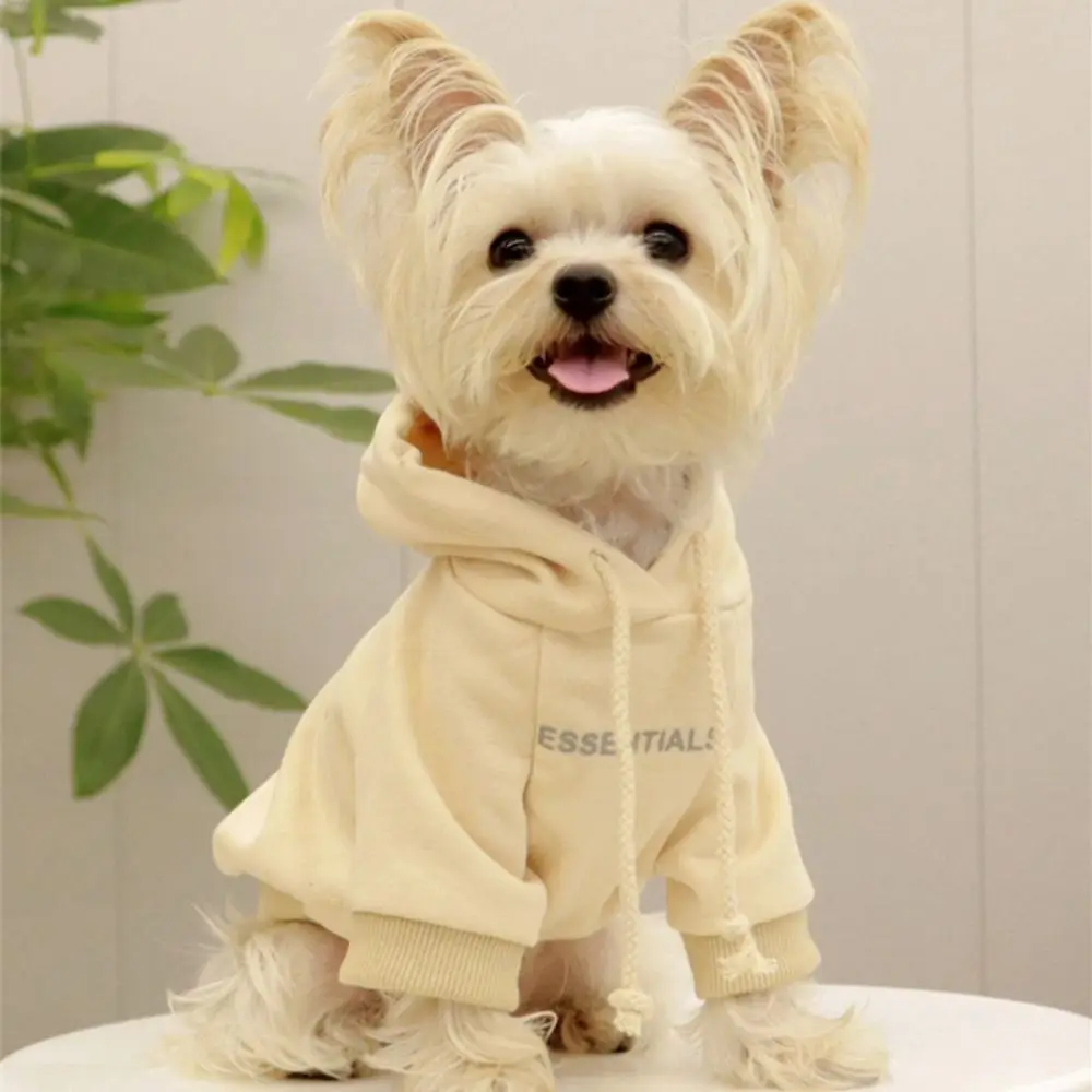 Polyester/Plush Thickened Warm Dog Sweater Soft Comfortable Dog Hoodie Sweatshirt Warm Two-legged Puppy Coat Spring