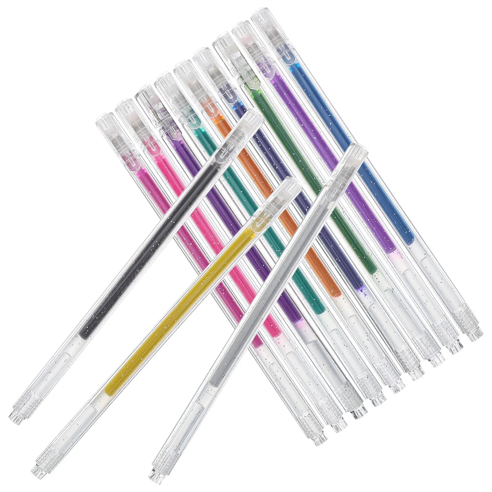 

12Pcs Glitter Gel Pens Vibrant Shimmer Ink Leak-Proof Lightweight Portable Gel Pens for Adults Students Office School Supplies