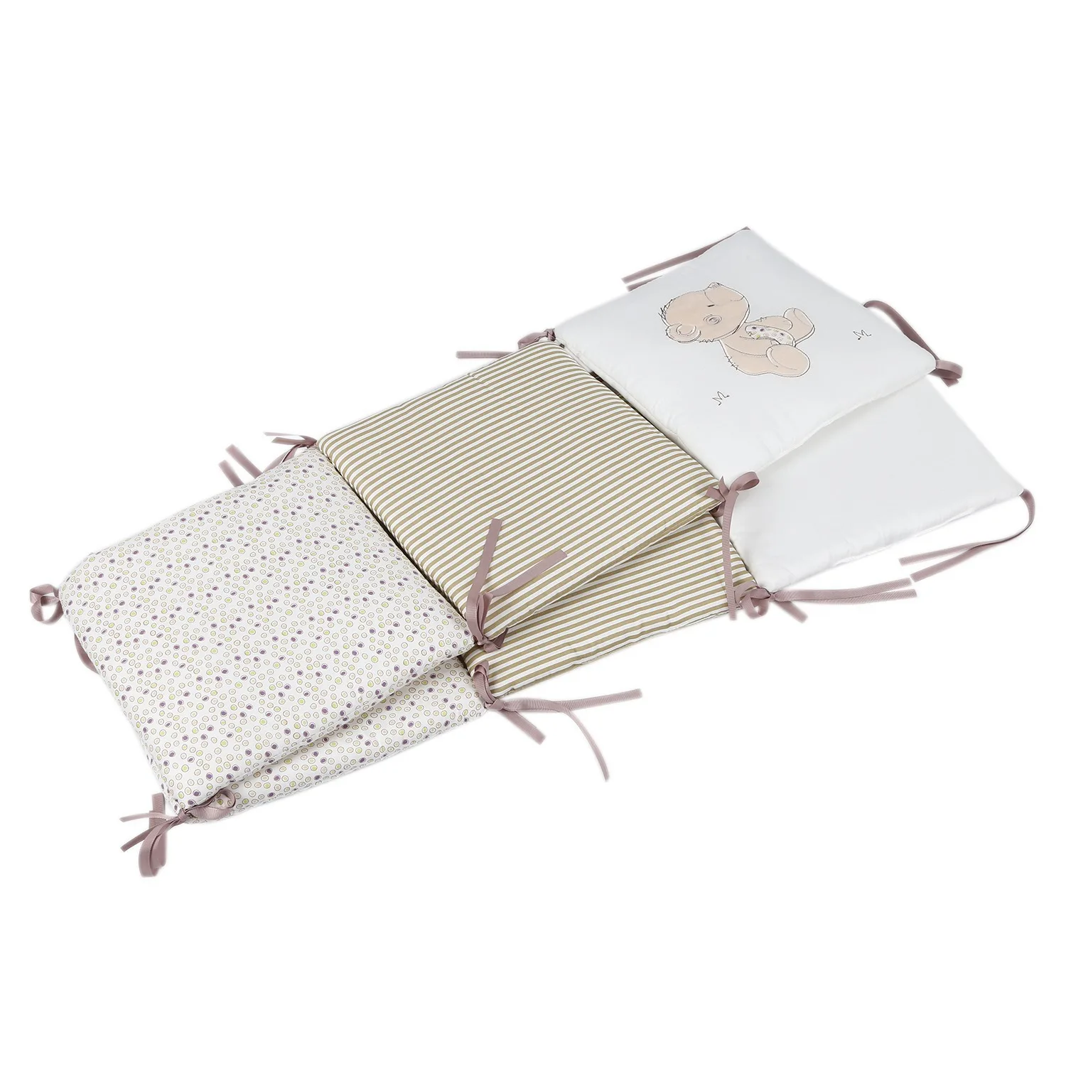 B49B-6Pcs الطفل السرير حامي سرير الوفير منصات سرير بيبي الوفير في سرير المهد الوفير سلامة القطن مزيج طقم سرير الطفل السكك الحديدية #2