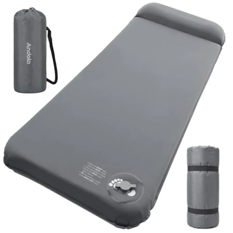 

Memory Sleeping Pad 3.1" Ultra-Thick Foam Sleeping Mat for Camping Self-Inflating Sleeping Pad with Pillow Quiet and 9.5 R-Valu