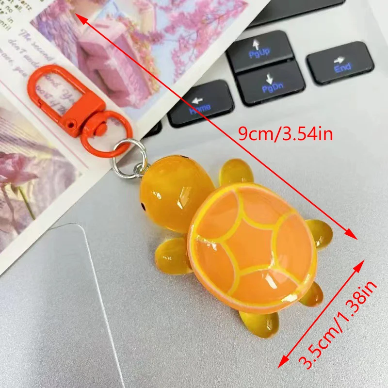 Cartoon Resin Luminous Turtle Ornament Keychain Glow-in-the-dark Color Turtle Keyring Bag Pendant Accessor Girlfriends Gifts