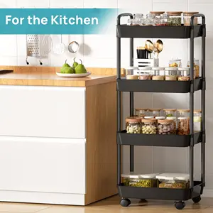 Plastiklager -Dienstprogramm mit Riemen, Bürovorstellungswagen, Wohnzimmer, Küche, mobiler Aufbewahrungsorganisator mit Rad 8 Hauptverkäufe Rolling Carrine - №6