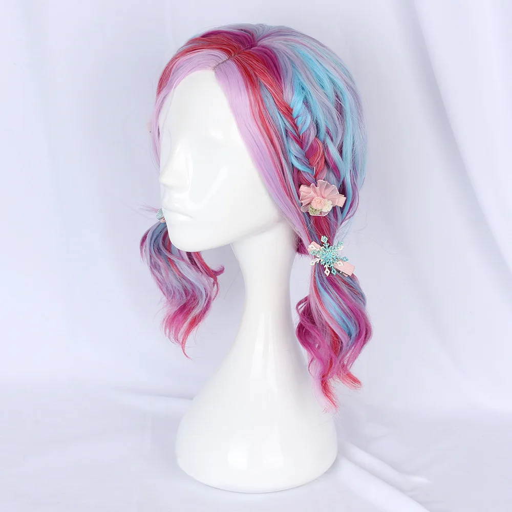 VICWIG parrucche ricci ondulate corte Ombre parrucca per capelli Cosplay Lolita sintetica naturale mista colorata per la festa quotidiana