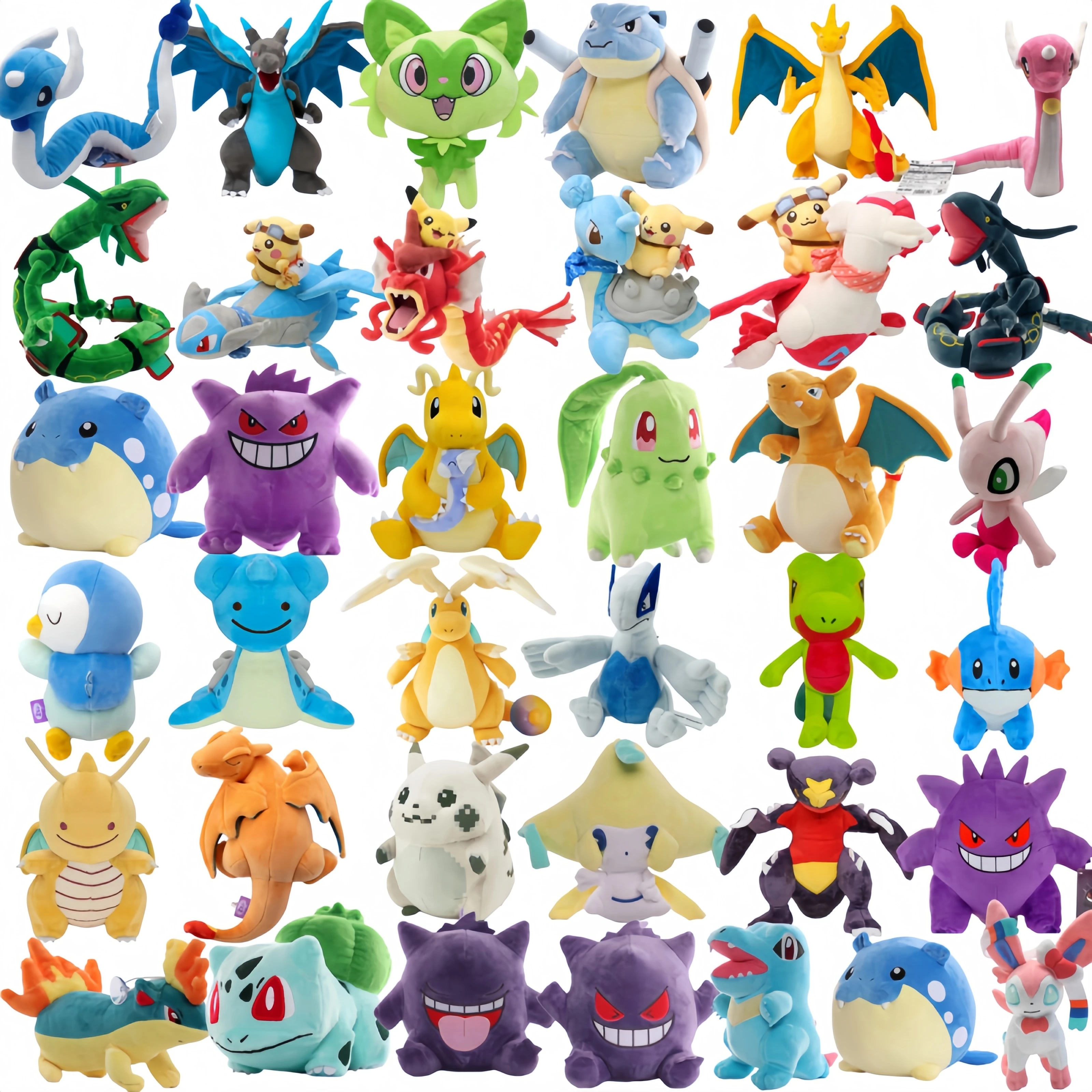 Pokemon Poke Ball Gengar Mega Dragonite Dragonair Plush Toys Anime Lapras Sprigatito Garchomp Piplup Rayquaza Peluche Dolls