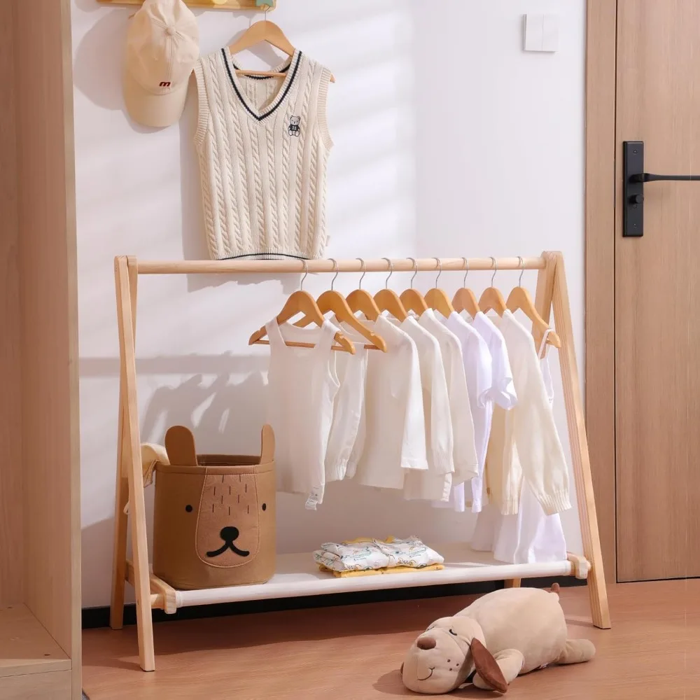 Kinder-Kleiderbügel aus Holz, 20er-Pack, Baby-Kleiderbügel aus Naturholz mit glatter Oberfläche, Kinder-Kleiderbügel aus Massivholz für Kleidung mit Präzision