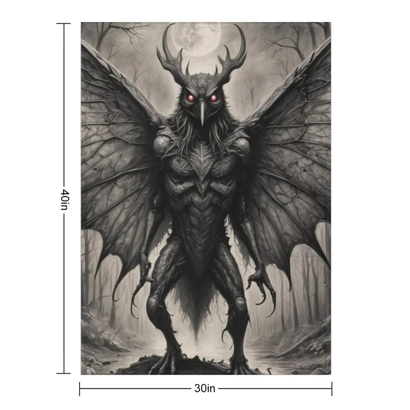 The Mothman Cryptid Throw Blanket Soft Plush Plaid Flannels Baby Large Luxury Bed Fashionable Blankets